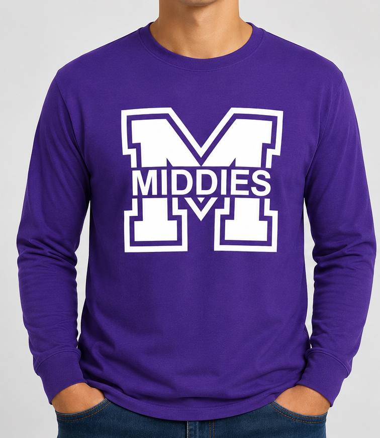 Middletown Middies “M” Long Sleeve T-Shirt – Purple